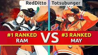 GGST 2.00 ▰ RedDitto (#1 Ranked Ramlethal) vs Totsubunger (#3 Ranked May). High Level Gameplay