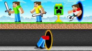 HUNTERS vs SPEEDRUNNER But With PORTAL GUNS! (Minecraft)