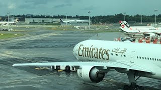 A6 ENU Boeing 777ER (Emirates) (EK432) (Push Back & Taxi at Changi T1 towards Brisbane)