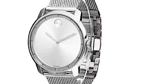 Movado Men's Bold Thin Stainless Steel Watch with a Printed Index Dial, Silver (Model 3600260)