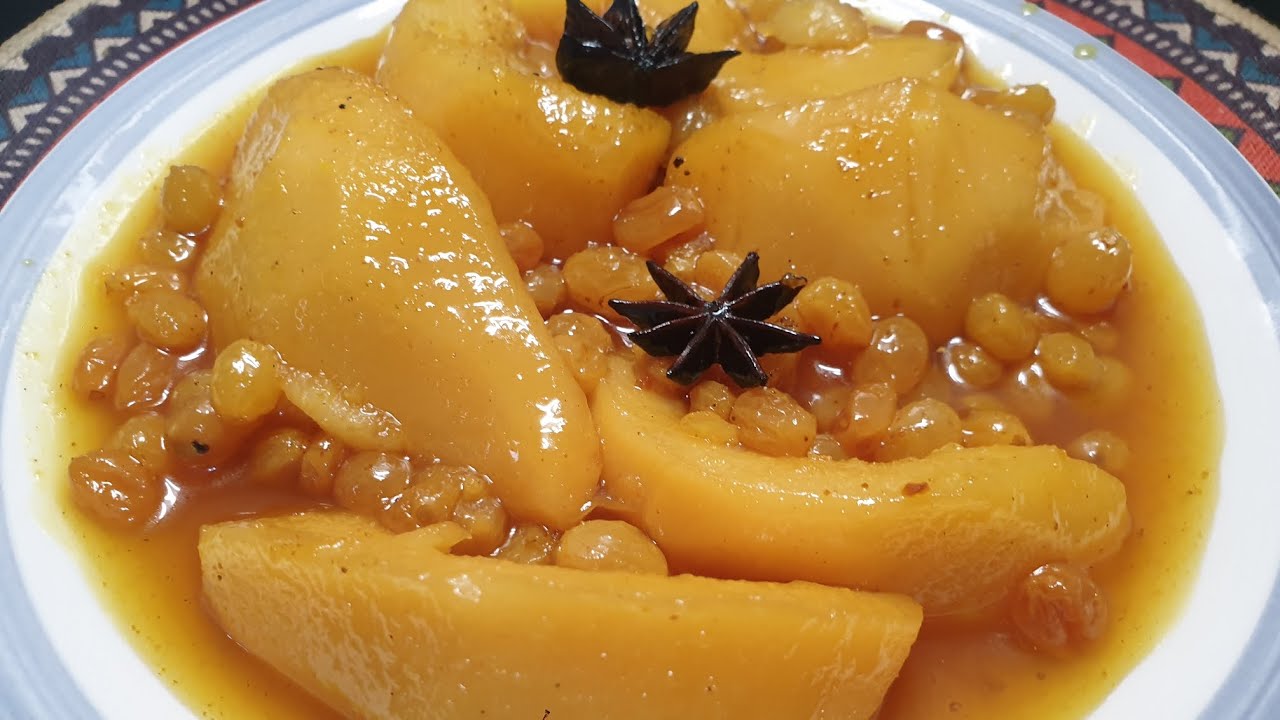 طاجين السفرجل بزبيب معسل و بنين.tajine de coing