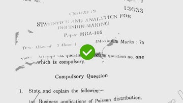 2019 KUK MBA 1st Sem Statistics & Analytics for Decision Making Question Paper