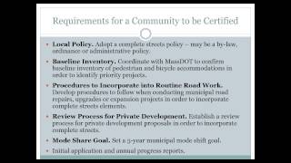 Complete Streets Certification Program: Incentivizing Complete Streets on Local Roads