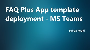 FAQ Plus App template Deployment
