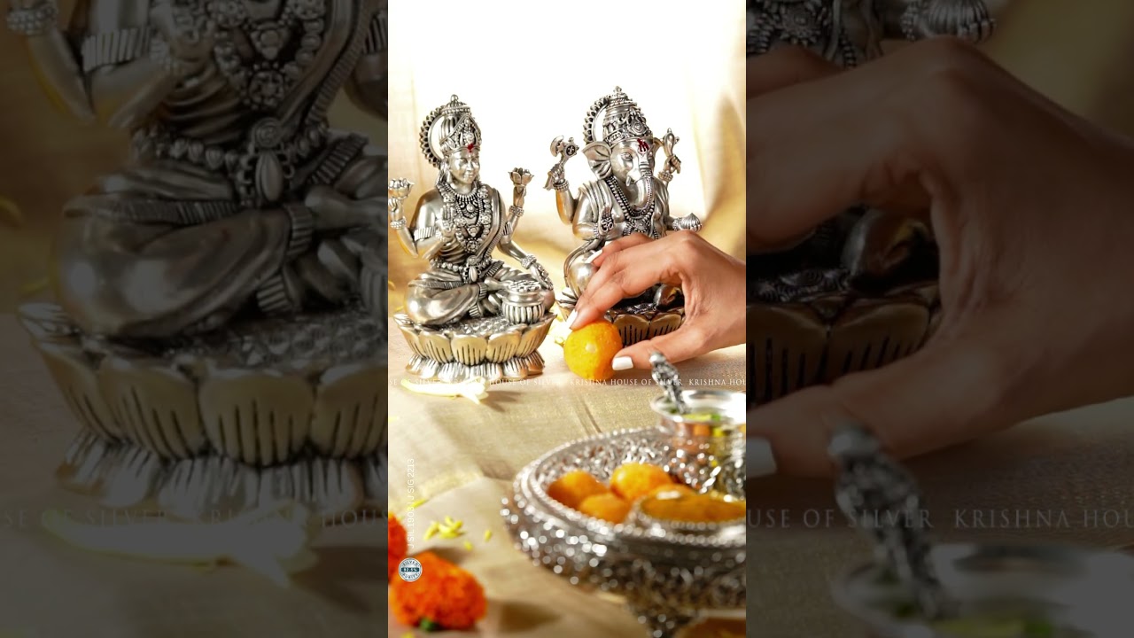 🙏 Silver Pooja Thali Set with Lakshmi & Ganesh Idols | Crafted with 92.5 Pure Silver ✨