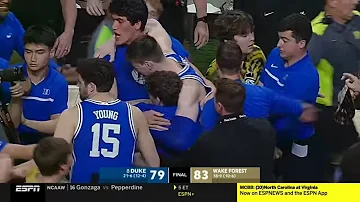 Duke F Kyle Filipowski suffers injury as Wake Forest fans storm court