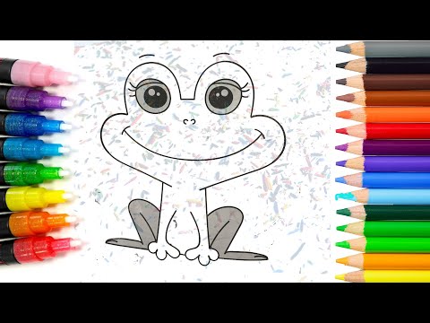 How to draw a GREEN Frog 녹색 개구리를 그리는 방법  如何画一只绿色的青蛙 Как нарисовать ЗЕЛЕНУЮ лягушку