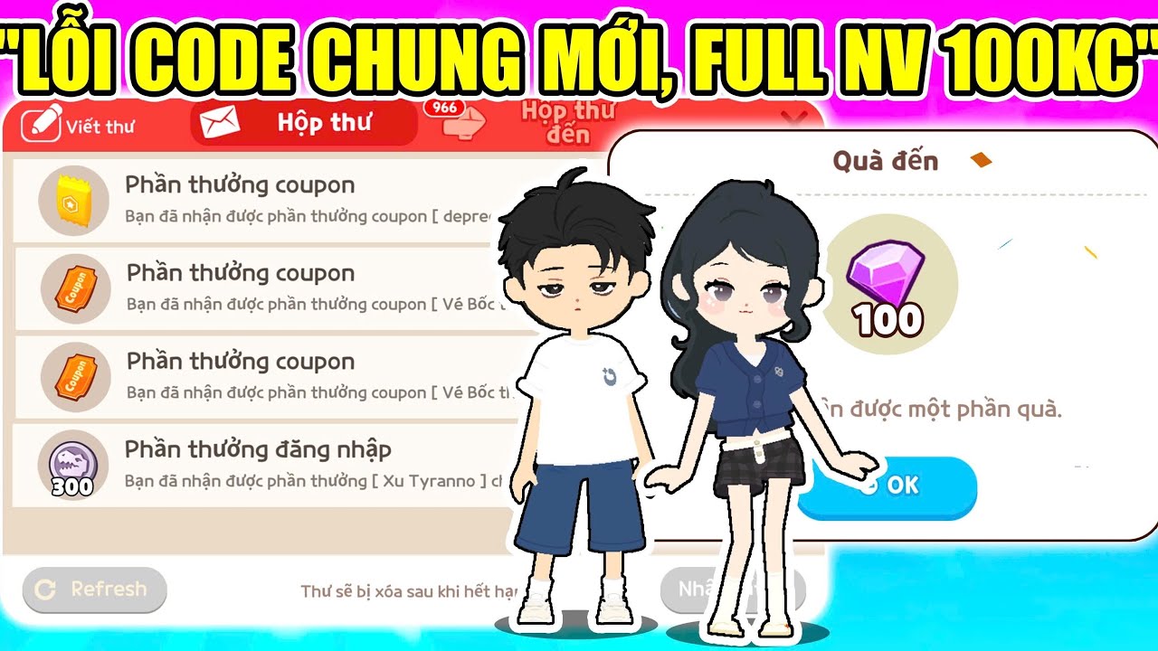 LỖI CÁCH NHẬN CODE CHUNG OFFLINE MỚI NHẤT, FULL NHIỆM VỤ 100KC | Play ...