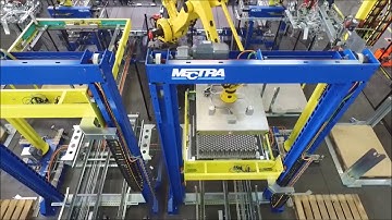 Palletizing ROBOT KUATTRO for empty aerosol cans (Mectra facilities)