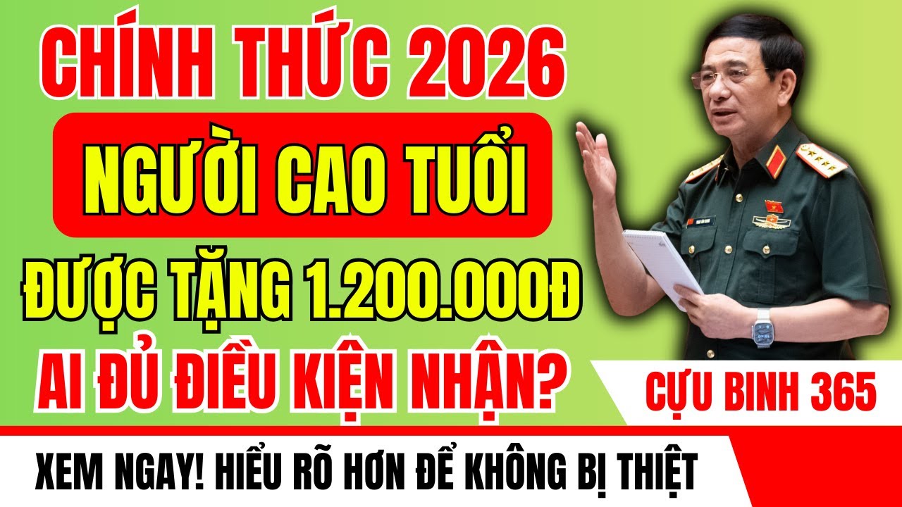 SỐC! Từ Đầu Năm 2026, Người Cao Tuổi Được Nhận 1.200.000Đ Tiền Mặt – Những Ai Đủ Điều Kiện Hưởng?