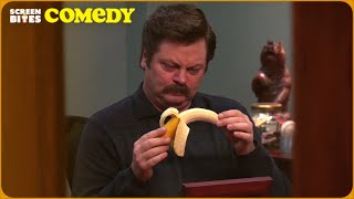 Ron Swanson: Eating for 10 Minutes Straight | Screen Bites Comedy