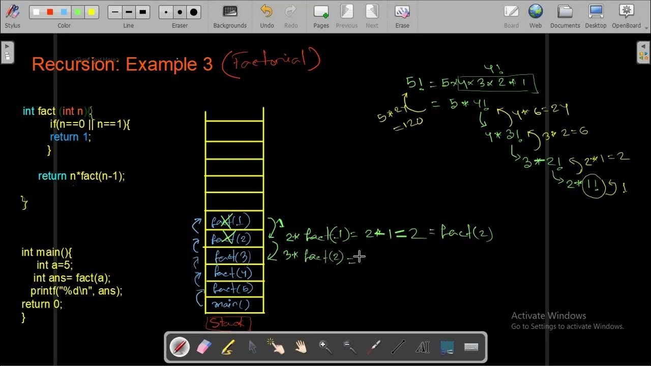 Recursion in C (Example 3) - YouTube