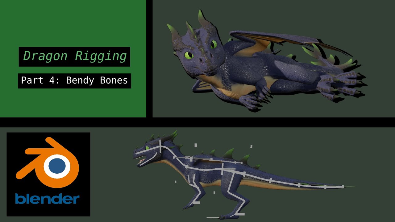 Dragon Rigging Part 4 | B-Bones | Blender Rigging Tutorial - YouTube