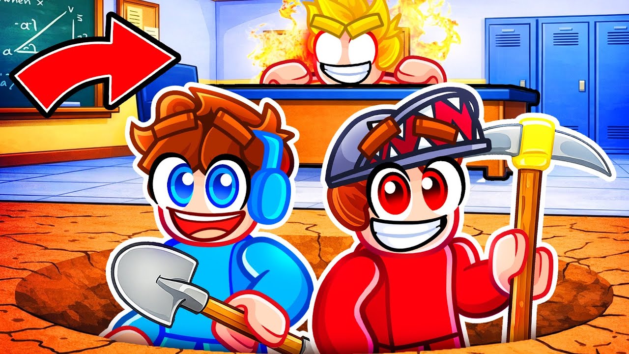 Kopeme OBŘÍ TUNEL ze ŠKOLY v Roblox Dig Out of Detention