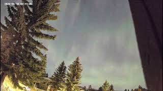 Timelapse of Auroras on 2026-04-17 into 2026-04-18