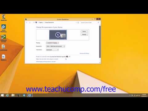 Windows 8.1 Tutorial Changing Screen Resolution Microsoft Training Lesson 4.3