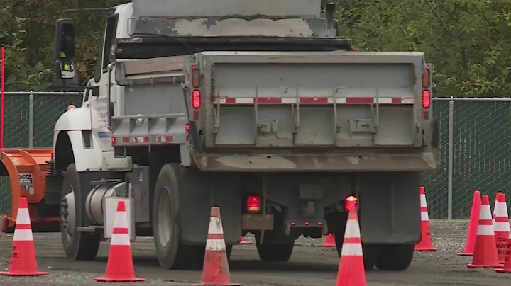 Snowplow drivers prepare for winter with obstacle course