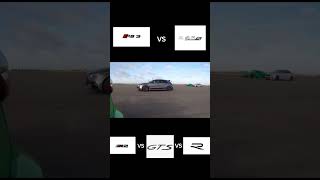 gara di accellerazione Audi RS3 vs Mercedes A45s vs Bmw M2 vs Porsche GTS vs Volkswagen Golf R