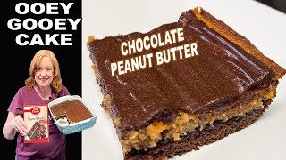 Chocolate Peanut Butter Ooey Gooey Cake, Box Cake Mix Recipe