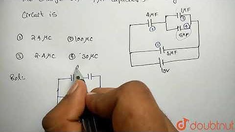 The charge on `4 mu F` capacitor, in the given circuit is   | Class 12 PHYSICS | Doubtnut