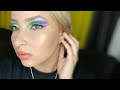 Maquillaje colorido 💚💙💜 inspirado en un pavo real 🦚BARBIEMAKEUP1