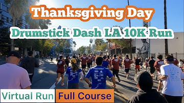2022 Drumstick Dash LA 10K Run (Full Course)｜Treadmill Running Scenery & Music (Virtual Run)