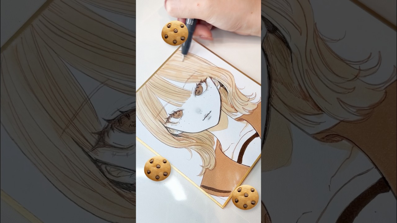 クッキーメイクトレンド描いてみた #アナログイラスト #cookiemakeup