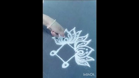 easy rangoli lotus rangoli #vijayadasamimuggulu #varamahalakshmi lotus rangoli