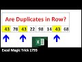 Duplicates in Row? Conditional Formatting, Counting and Logical Formula. Excel Magic Trick 1793