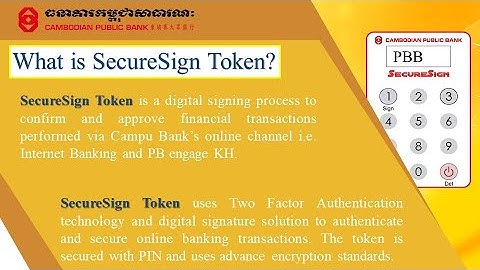 SecureSign Token for PB engage KH Mobile App