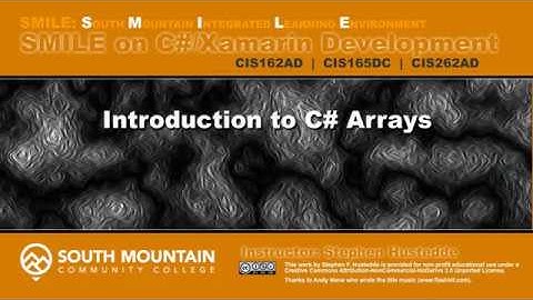 C#/Xamarin Cohort 06A - Introduction to Arrays