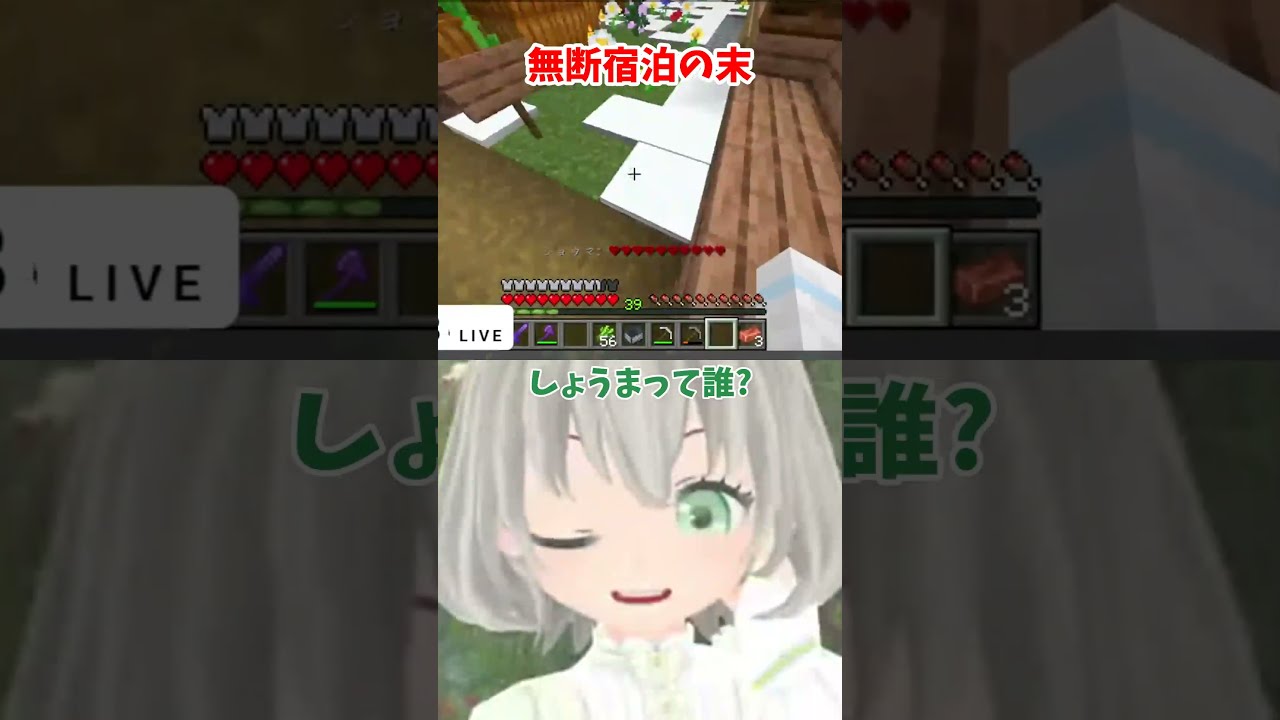 【#Minecraft】無断宿泊の末/花白もか #マイクラ #Vtuber切り抜き
