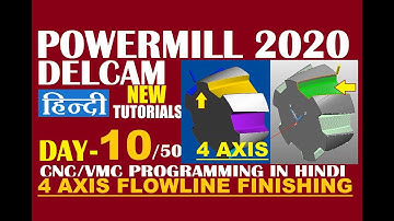 Delcam Powermill 2020 4 Axis Programming Flowline Finishing Tool Path