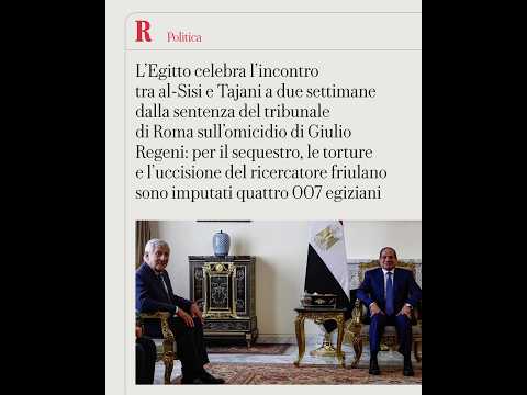 Video LEgitto celebra lincontro tra al-Sisi e Tajani