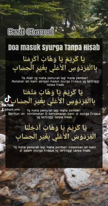 Doa Mohon Masuk Syurga Tanpa Hisap