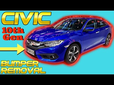 2016 2017 2018 Honda Civic -Front Bumper Removal Replace install How to Remove Take Off 10th Gen X