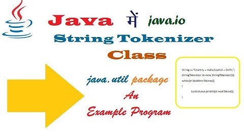 String Tokenizer Class of java.util Package (हिंदी में)