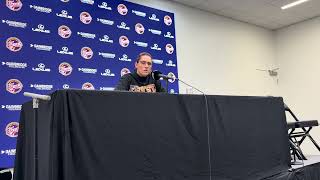 Indiana Fever head coach Stephanie White speaks to reporters after Fever blast Connecticut Sun