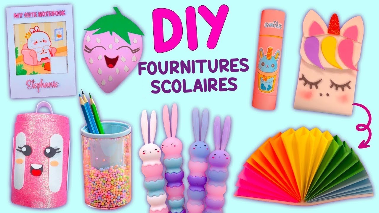 DIY – IDÉES DE FOURNITURES SCOLAIRES KAWAII – ASTUCES ET BRICOLAGES POUR LA  RENTRÉE DE CLASSES 