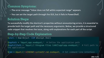 Fixing the Value Does Not Fall Within Expected Range Error in Windows 10 Shortcuts Using PowerShell