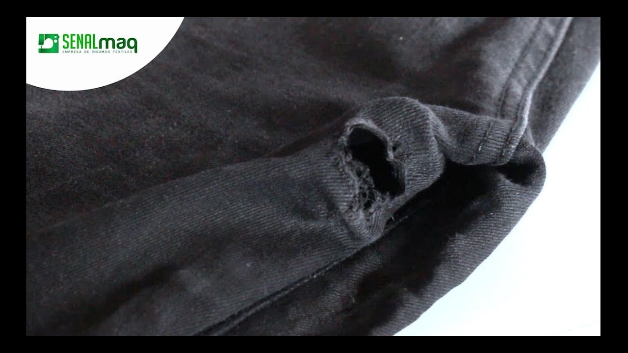 Arregla el roto de la entrepierna del vaquero o jeans el pie doble transporte -