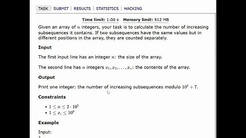 CSES | Additional Problems | Increasing Subsequence II