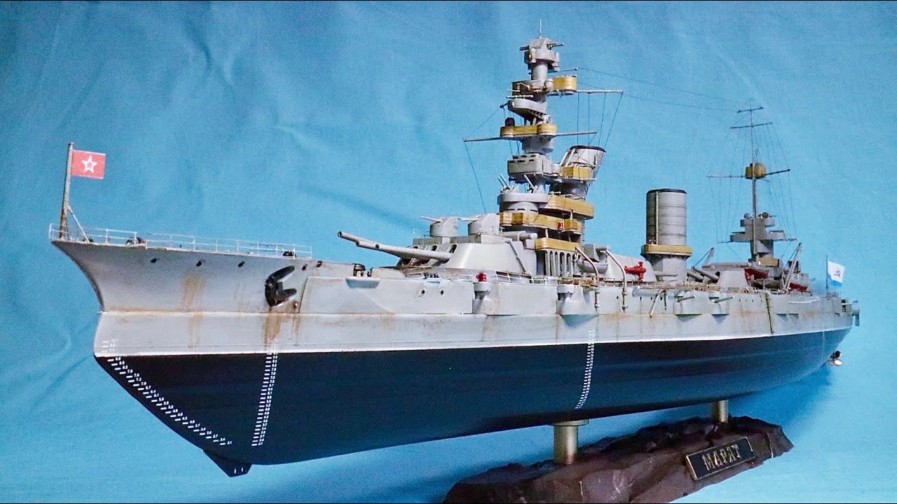 SOVIET BATTLESHIP MARAT (ZVEZDA 1:350) - YouTube