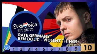 🇩🇪RATE GERMANY - Ben Dolic - Violent Thing - Germany Eurovision 2020