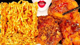 Asmr Mukbang Fried Chicken Carbo Noodles 맘스터치 후덕죽빅싸이순살 까르보불닭볶음면 먹방 Eating Sounds Zoey Asmr 조이
