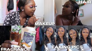 GRWM FOR A BABYSHOWER: makeup + outfit + hair \& fragrance | LIFEWITHTRIN