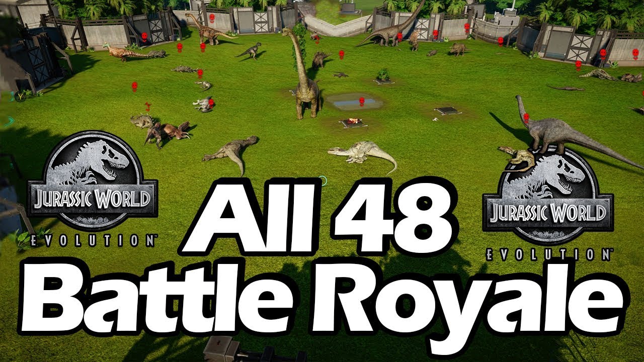 EVERY DINOSAUR BATTLE ROYALE!!! Jurassic World Evolution Free for All ...