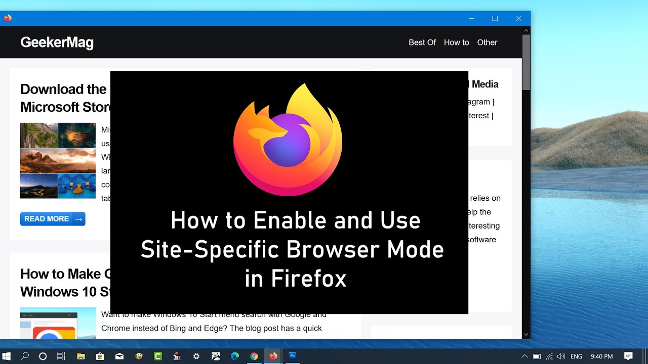  Update  Firefox에서 웹 사이트를 앱으로 활성화하고 설치하는 방법 (사이트 별 브라우저 모드)