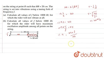 A string has linear mass density `m = 0.1 kg // m`. A `L = 60 cm` segment of the string is clamped