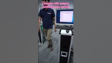 The computer controls the swing gate to open via RS-485